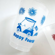 Golfcart 4th of July Frosted Party Cups