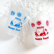 Golfcart 4th of July Frosted Party Cups