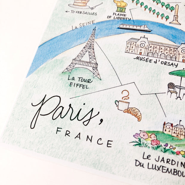 Paris, France Map Art Print