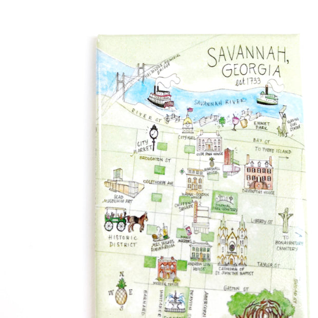 Savannah, Georgia Map Magnets