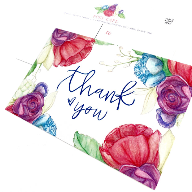Floral Thank You Postcards