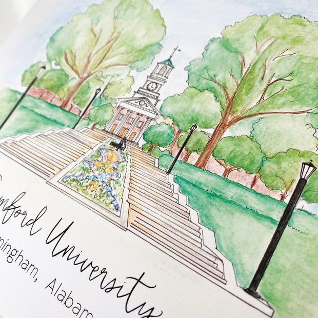 Birmingham, Alabama landmarks: Samford University Art Print