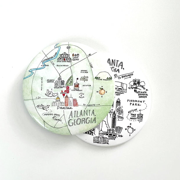 Atlanta, Georgia Map Magnets