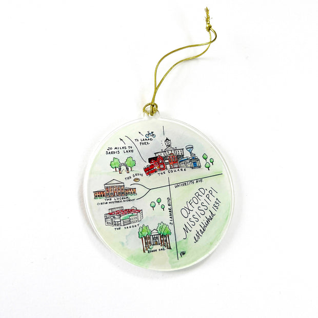 Oxford, Mississippi Acrylic Ornaments