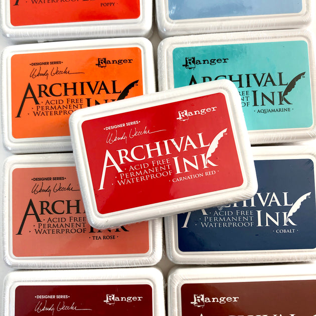 Ranger Archival Ink Vermillion Red Permanent Stamping Ink Pad - TH