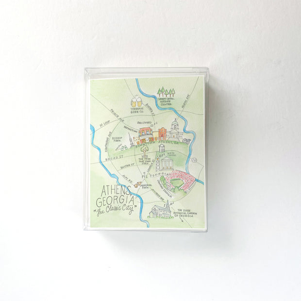 Athens Map Greeting Card