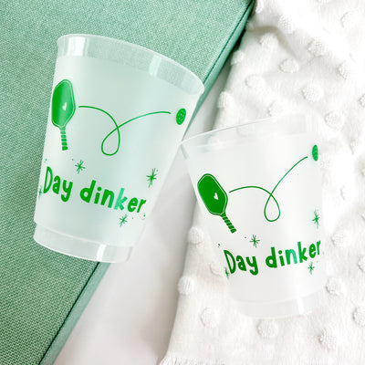 Dinks and Drinks Champagne Pickleball Frosted Cups- Pack of 10 $28.00