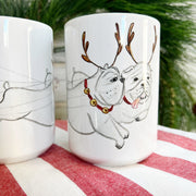Bulldog Reindeer Holiday Mug