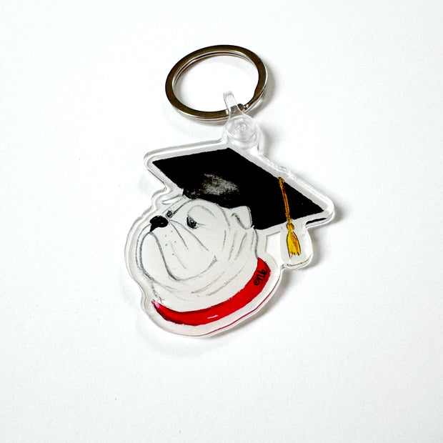 Bulldog Graduate Keychain