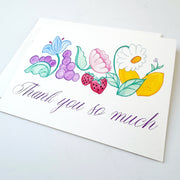 Floral and Fruit Thank You Greeting Card