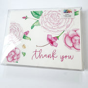 Pink Camellias Thank You Greeting Card