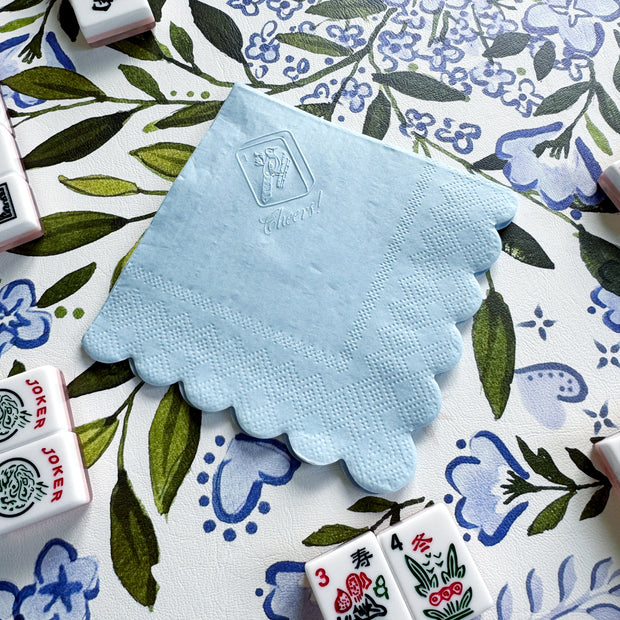 Mahjong Embossed Bird Bam Cocktail Napkins