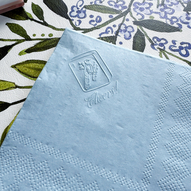 Mahjong Embossed Bird Bam Cocktail Napkins