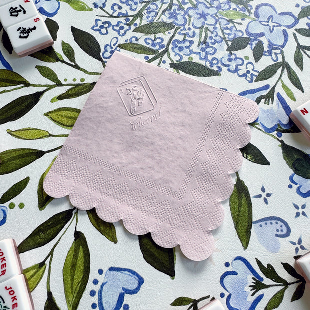 Mahjong Embossed Bird Bam Cocktail Napkins