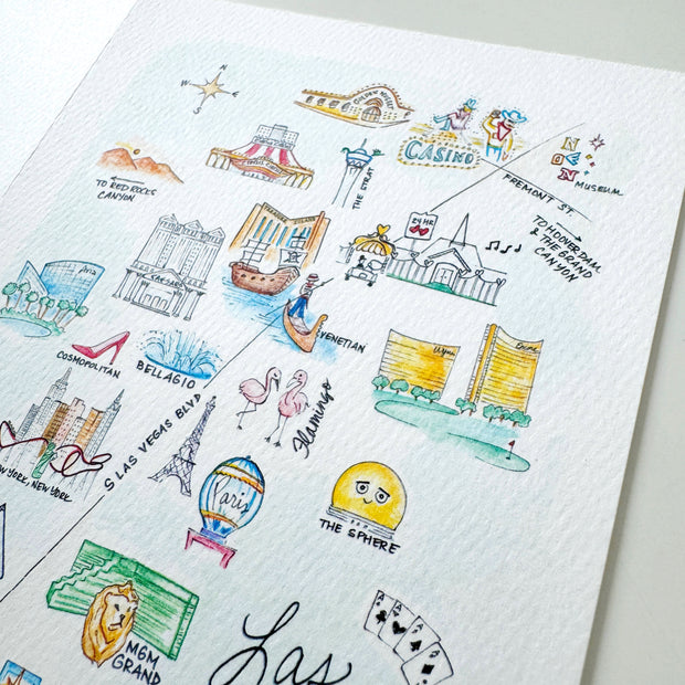 Las Vegas, Nevada Map Greeting Card