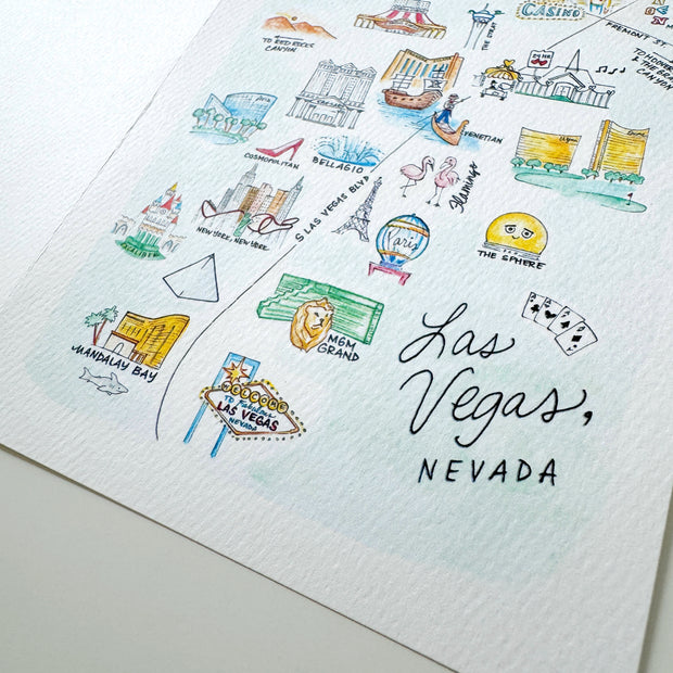 Las Vegas, Nevada Map Greeting Card