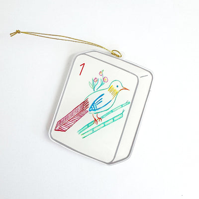 Mahjong Bird Bam Acrylic Ornament