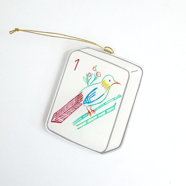 Mahjong Bird Bam Acrylic Ornament