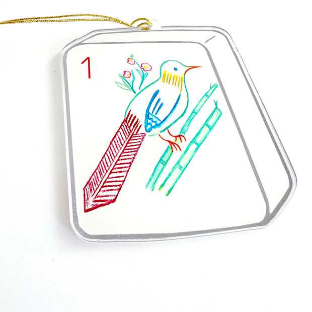 Mahjong Bird Bam Acrylic Ornament