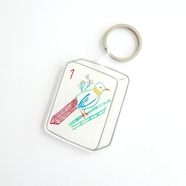 Mahjong Bam Bird Keychain