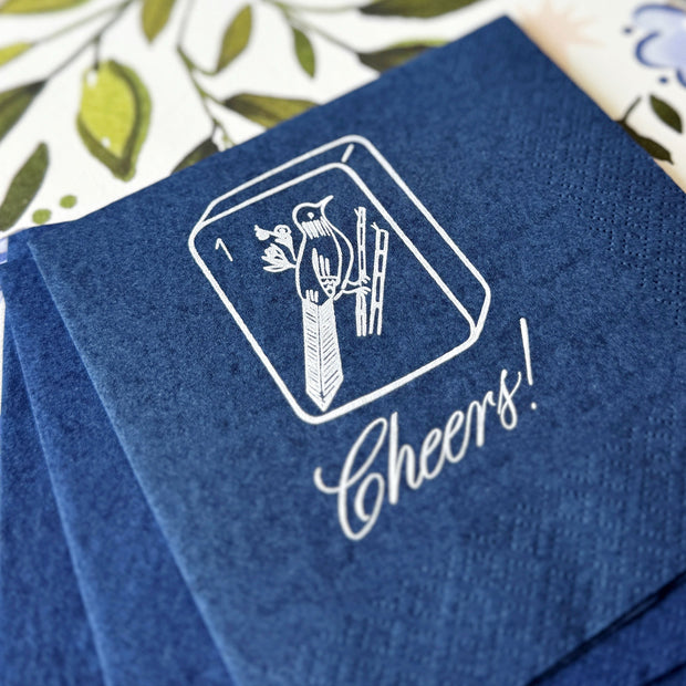 Mahjong Bird Bam Cocktail Napkins