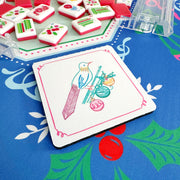 Bird Bam Mahjong Holiday Neoprene Coaster Set