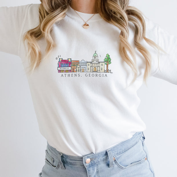 Athens Skyline Adult Sweatshirt