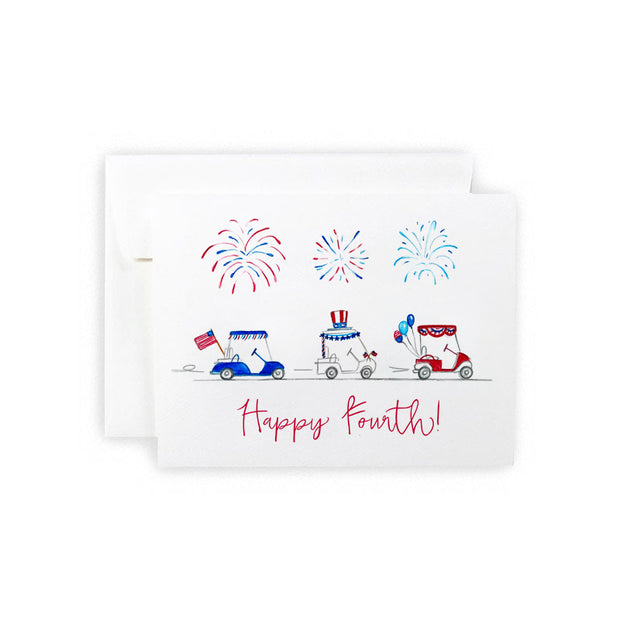 Fourth of July Golf Cart Parade Greeting Card