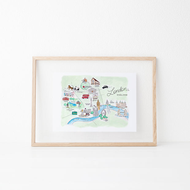 London, England Map Art Print