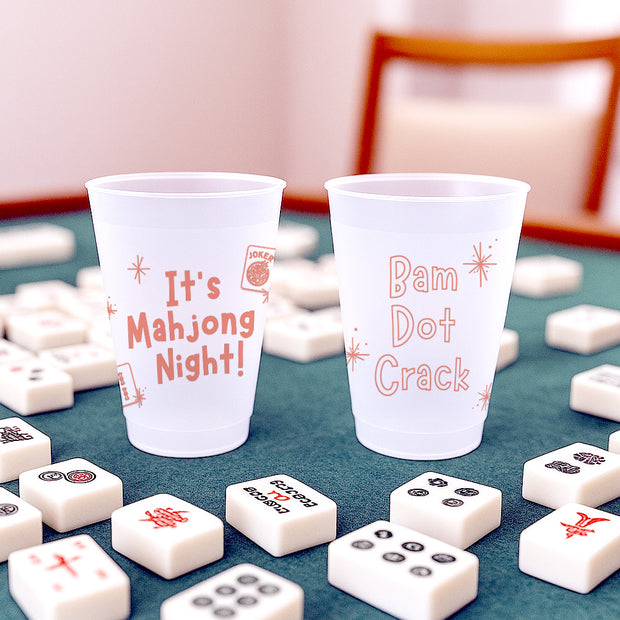 Mahjong Night Frosted Cups