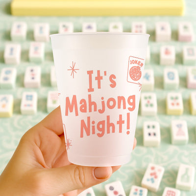 Mahjong Night Frosted Cups
