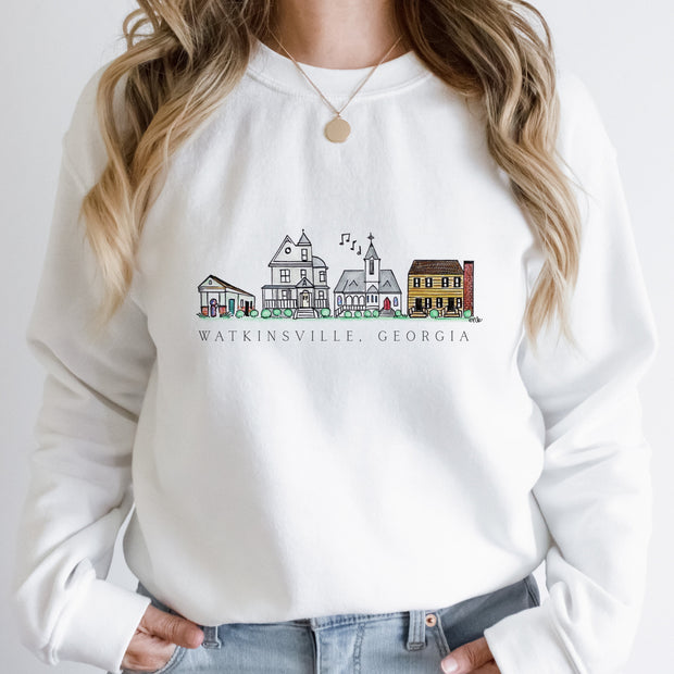 Watkinsville Skyline Adult Sweatshirt