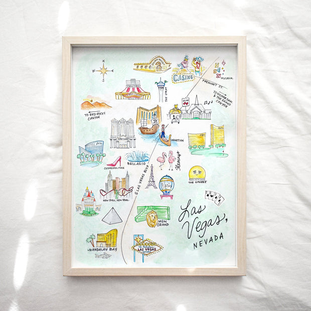 Las Vegas, Nevada Map Art Print