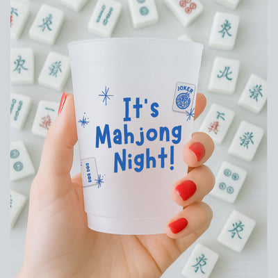 Mahjong Night Frosted Cups