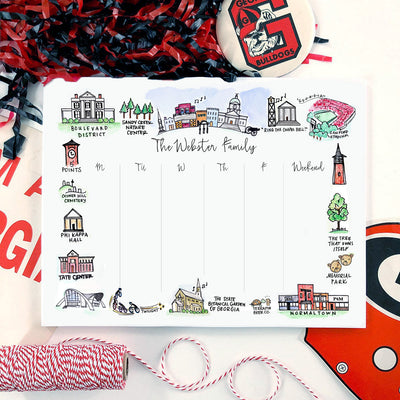Athens, Georgia UGA Weekly Personalized Notepad
