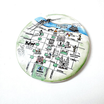 Savannah, Georgia Map Magnet