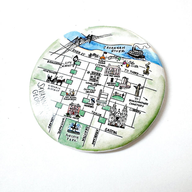 Savannah, Georgia Map Magnet