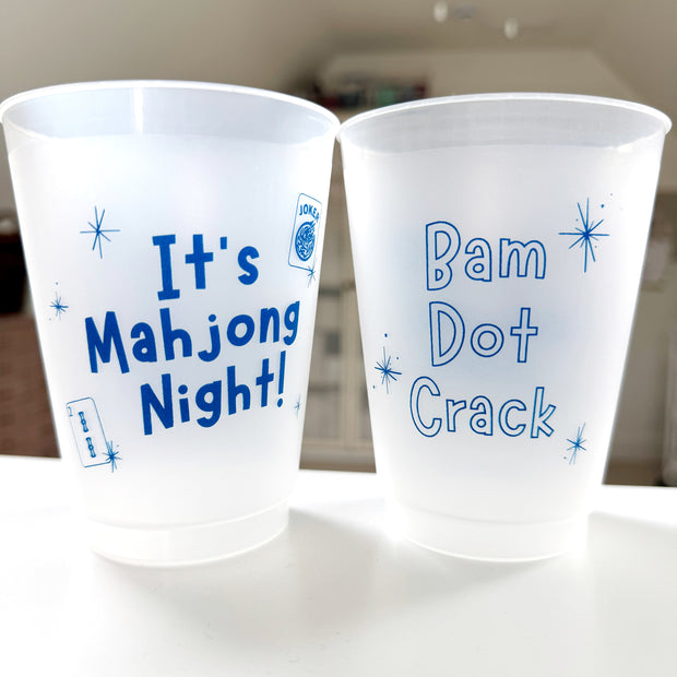 Mahjong Night Frosted Cups