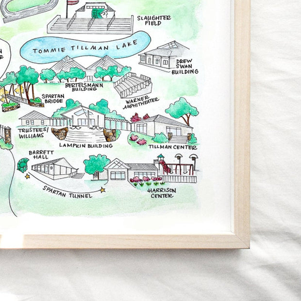 Athens Schools: Athens Academy Map Art Print