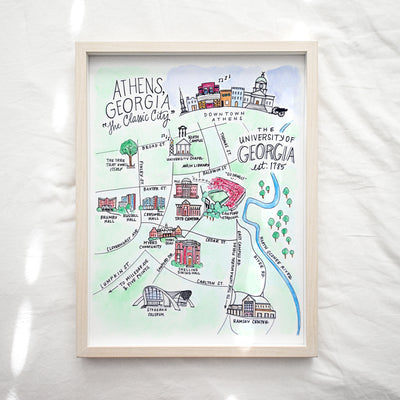 University of Georgia Map Art Print