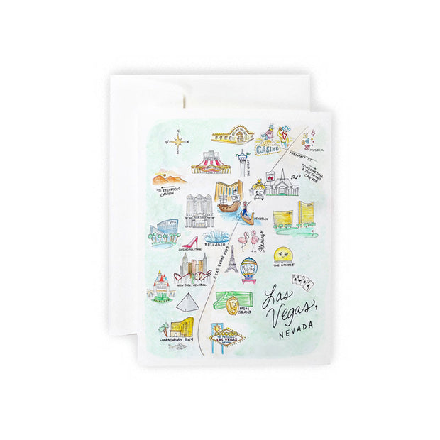 Las Vegas, Nevada Map Greeting Card