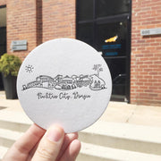 Peachtree City, Georgia Skyline Letterpress Coasters