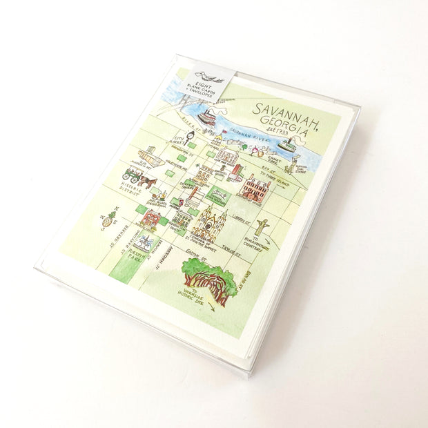 Savannah, Georgia Map Greeting Card