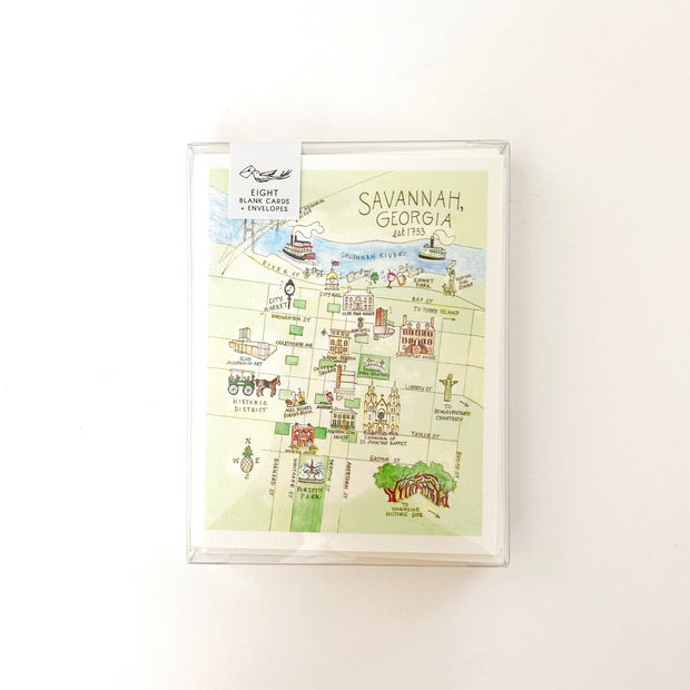 Savannah, Georgia Map Greeting Card