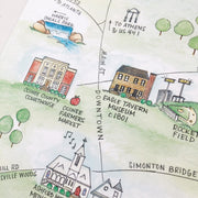 Watkinsville, Georgia Map Art Print