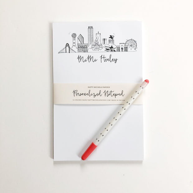 *Available in a Variety of Skylines* Personalized Notepads