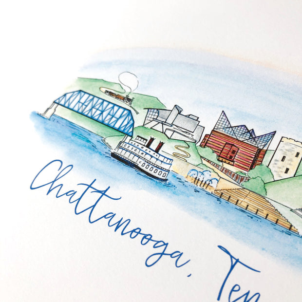 Chattanooga, Tennessee Skyline Art Print