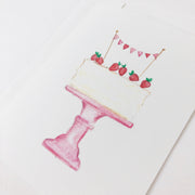 Strawberry Cake Birthday Greeting Card