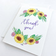 Sunflower Floral Thank You Greeting Card