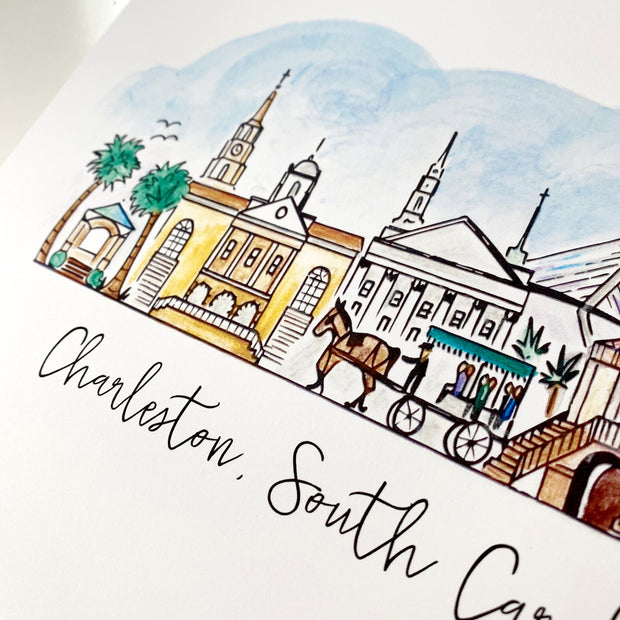 Charleston, South Carolina Skyline Greeting Card